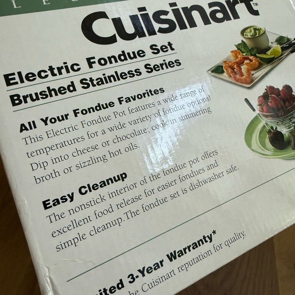 New Open Box Cuisinart Electric Fondue Pot CFO-3SS *Missing Forks* - Picture 9 of 10